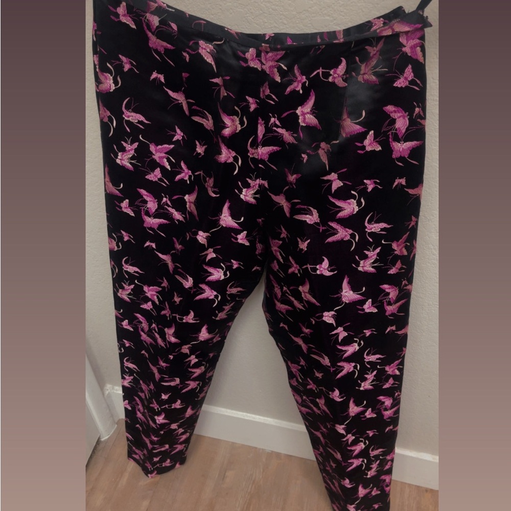 Elegant Black and Pink Trousers